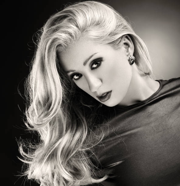 istock Attractive blond woman, black and white 143919085