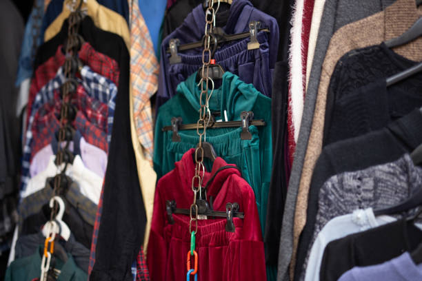 istock Women's  Clothes on Hangers 1439191782