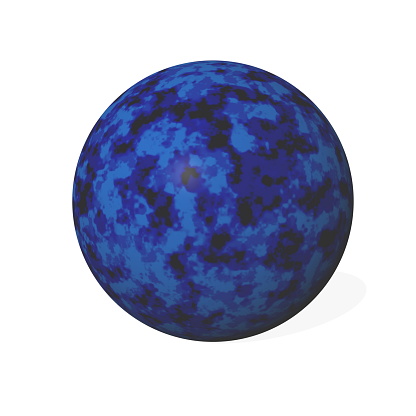 Lapis lazuli sphere with little shadow isolated in white background - 3D render