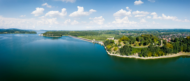 Vacations in Poland - A water dam with a power plant on Lake Dobczyckie in Malopolskie province