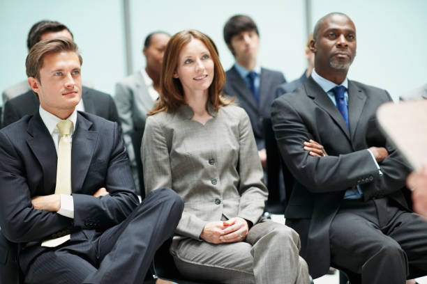 istock Business people attending seminar 143919916
