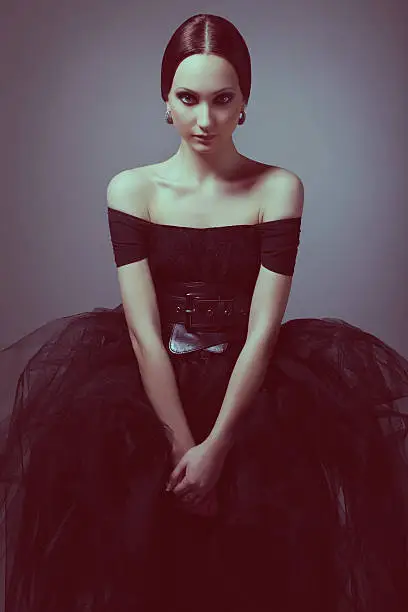 Photo of Gothic woman in black dress