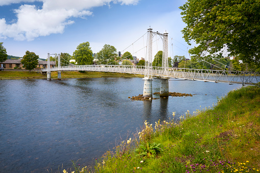 Inverness Infirmary Bridge over Ness river Scotland Highlands UK United Kingdom