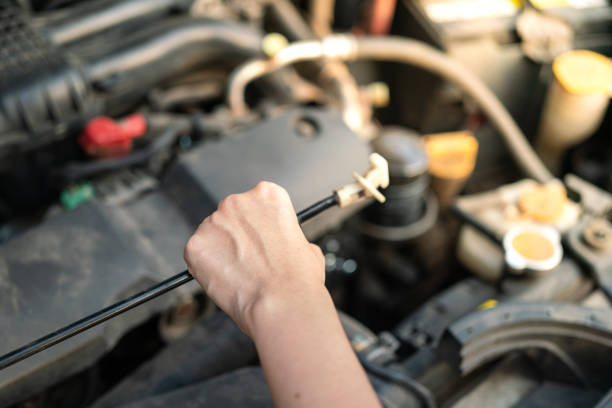 istock Open the car enging hood  - car maintance working. 1439204890