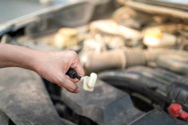 istock Open the car enging hood  - car maintance working. 1439205001