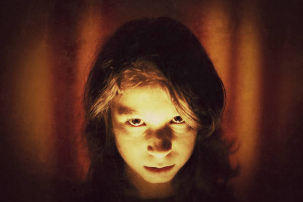 Devilish girl stock photo