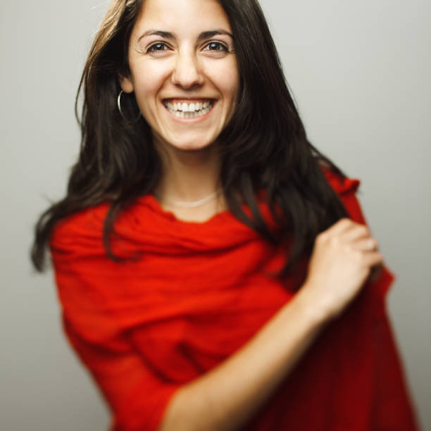 istock Young woman in red. 143921127