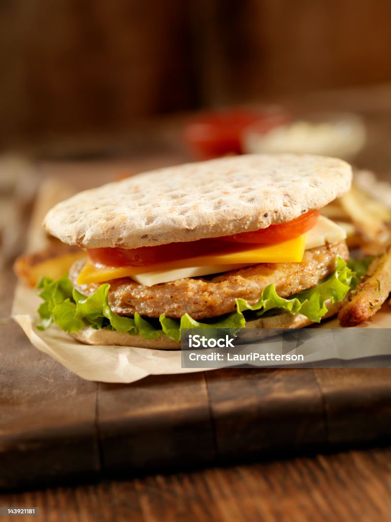 Turkey Burger  Bun - Bread Stock Photo