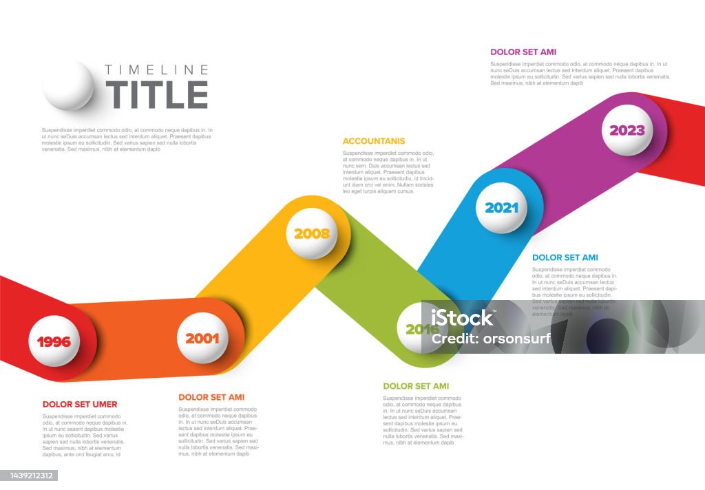 Pattern Timeline Rounded Steps Elements With Stripes And Spheres Timeline Template Stock ...