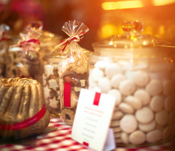 istock Christmas cookies, sweets on the table packed and decorated. 143921244