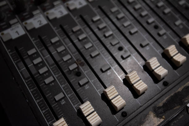 istock Used old dusty Music Studio Dials, Knobs, Switches and Sliders 1439214956
