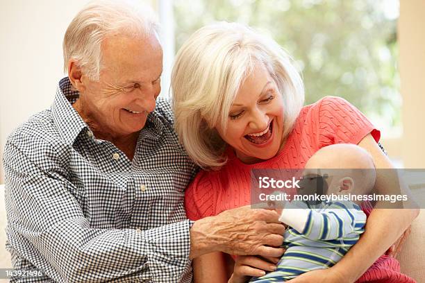 Senior Couple With Baby Grandson Stock Photo - Download Image Now - Baby - Human Age, Grandparent, Grandfather