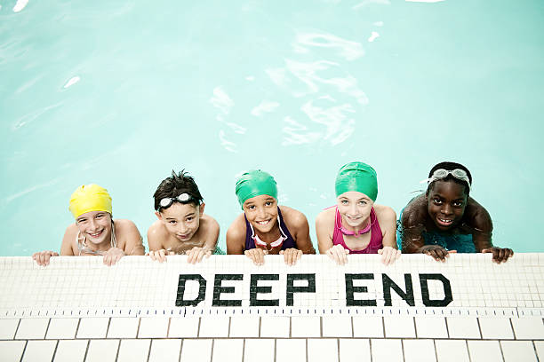 istock Kids swim team at the pool 143921620