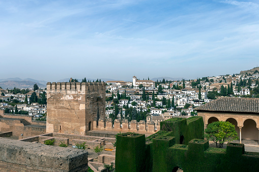 Granada, Spain - October 28, 2022: View of Granada from the Alhambra on October 28, 2022