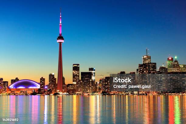 Toronto Skyline By Night Stock Photo - Download Image Now - Toronto, Canada, Urban Skyline