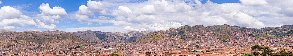 Cusco, Peru - May 12, 2022; Cusco is a city in southeastern Peru near the Urubamba Valley of the Andes mountain range. It is the capital of the Cusco Region and of the Cusco Province. The city is the seventh most populous in Peru. Its elevation is around 3,400 m (11,200 ft).\n\nThe city was the capital of the Inca Empire from the 13th century until the 16th-century Spanish conquest. In 1983, Cusco was declared a World Heritage Site by UNESCO with the title \