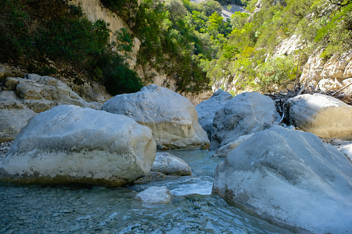The Toulourenc river gorges at foot of Mont Ventoux in Provence. A famous place for hikers.