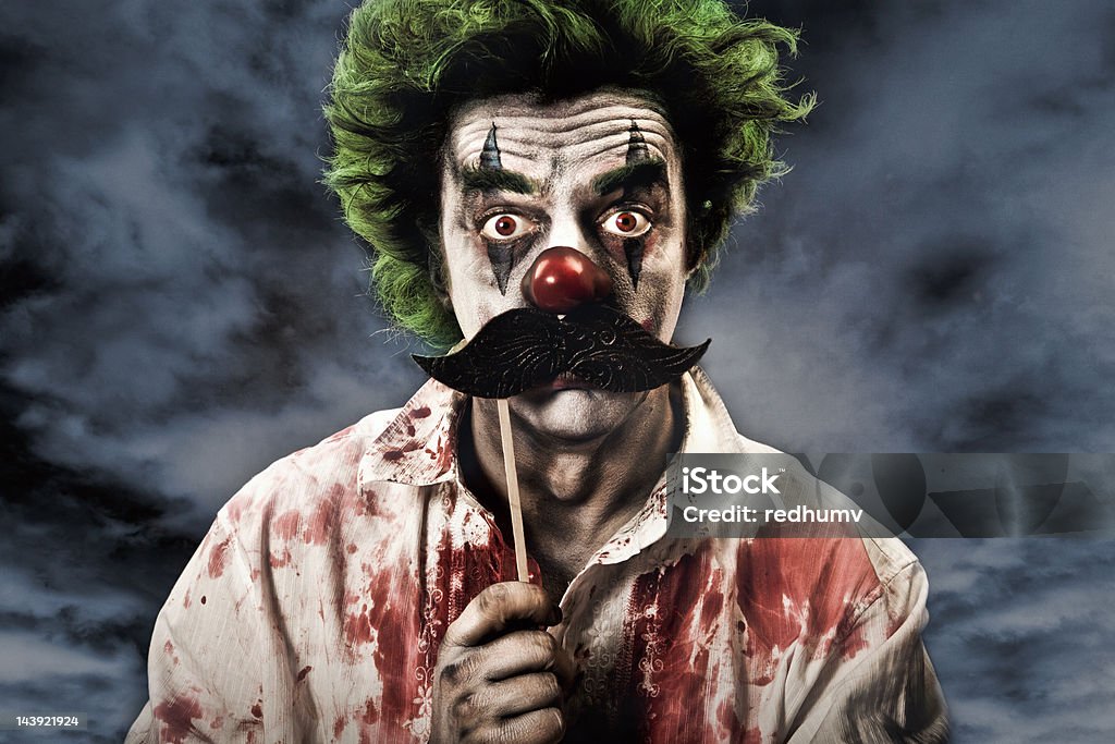 Mal Vampire Clown et de la moustache - Photo de Humour libre de droits