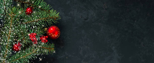 istock Christmas dark grunge horizontal background, top view. 1439225398