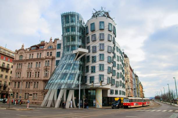 The Dancing House Prague, Czech Republic – November 23, 2019: The Dancing House  in Prague dancing house prague stock pictures, royalty-free photos & images