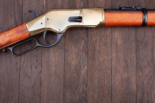 istock Old west gun - lever-action repeating rifle 1439226586