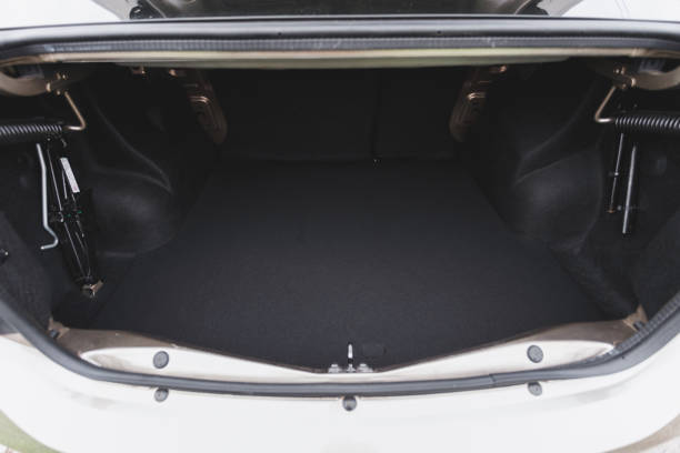 istock Golden color car with an open trunk 1439227291