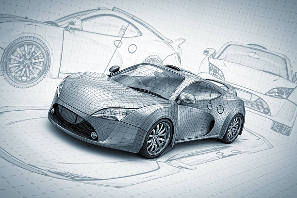 sketch supercar - 工業 插圖 個照片及圖片檔