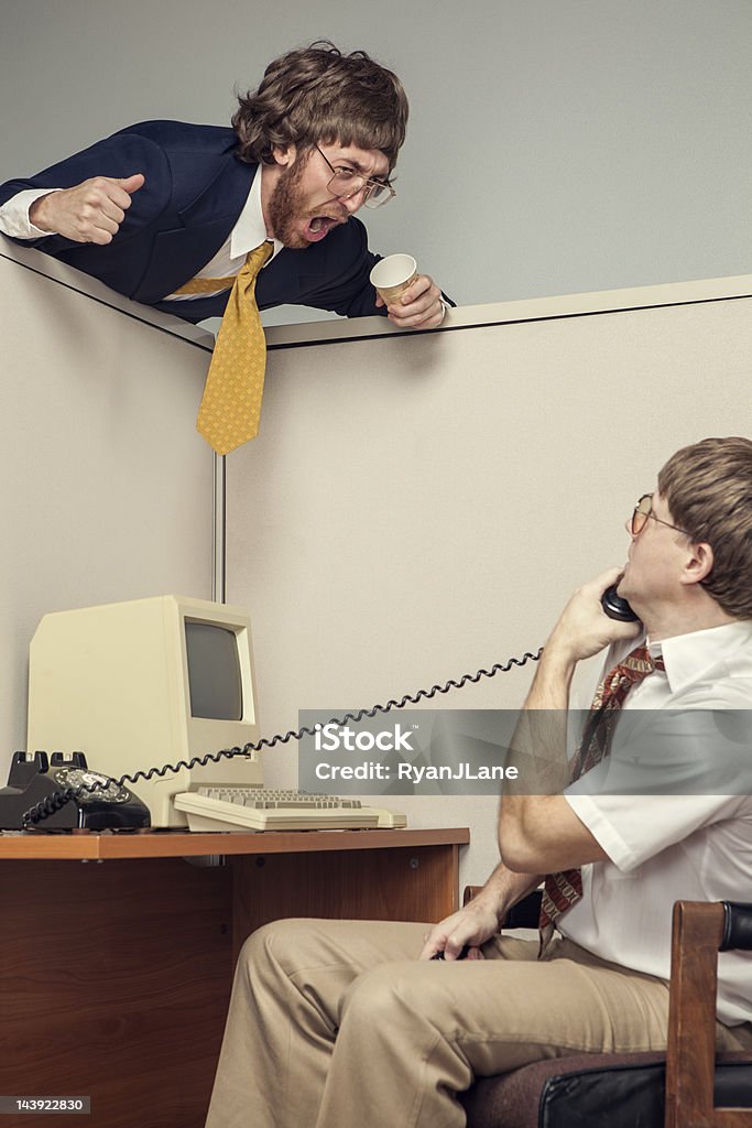 Angry Cubicle Conflict In Eighties Style Office Cubicle Stock Photo - Download Image ...