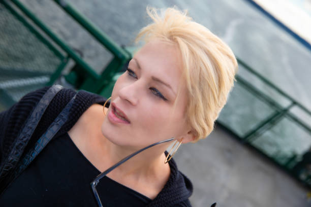 Caucasian mature woman looking at the camera