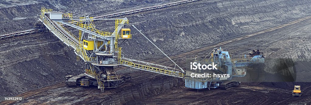 Offene Strip Coal mine mit Eimer-Rad excavator im Boot - Lizenzfrei Bergbau Stock-Foto