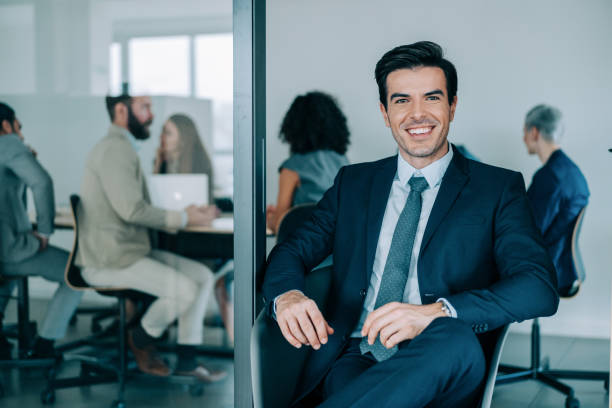 istock Successful businessman in the office. 1439235201