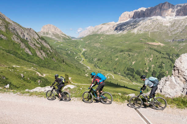istock Mountainbiking in scenic landscape, Italy. 1439237541