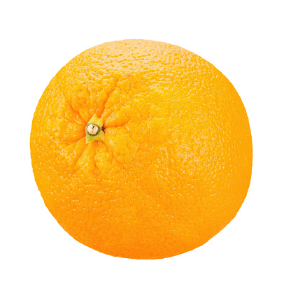 Ripe orange isolated on white background. File contains clipping path.