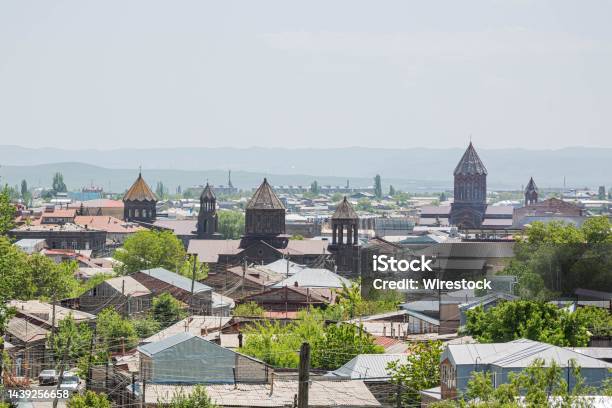 Beautiful Skyline With Historic Churches In The City Of Gyumri Leninakan Armenia Stock Photo - Download Image Now