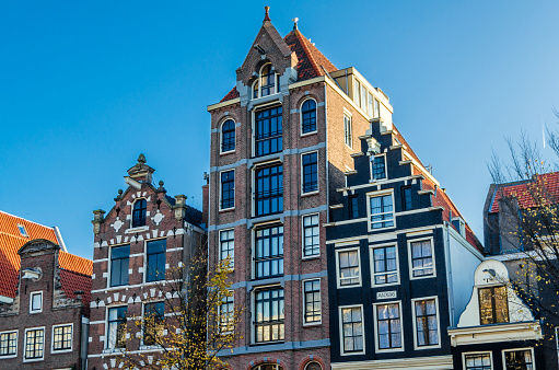 Typical Dutch architecture in Amsterdam, the Netherlands