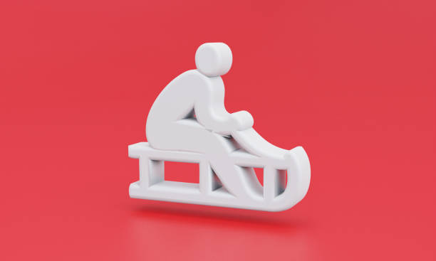 White winter icon isolated on red background. Minimalism concept. 3D Illustration