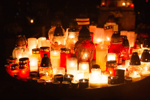 istock Group of candlelights during All Saint's Day 1439264764