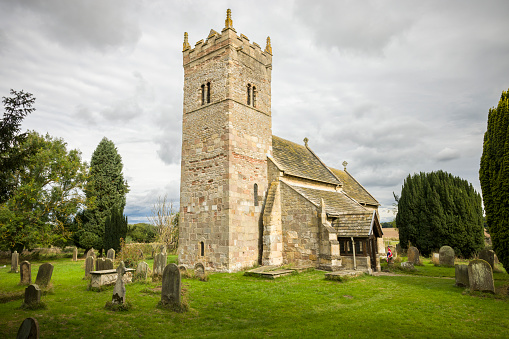 Norman church in Little Ouseburn, Yorkshire, UK