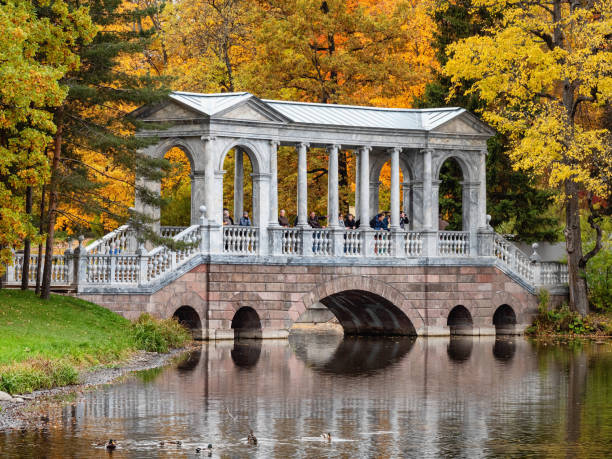 Catherine Park (Tsarskoye Selo). Marble Bridge. Catherine Park (Tsarskoye Selo). Marble Bridge. pushkin st petersburg stock pictures, royalty-free photos & images