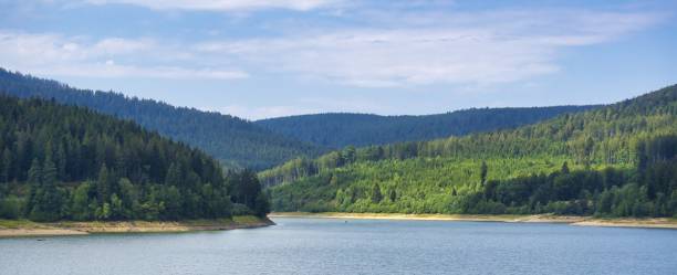 istock Panoramic view of Schwarzenbach-Talsperre, Forbach, Germany 1439282735
