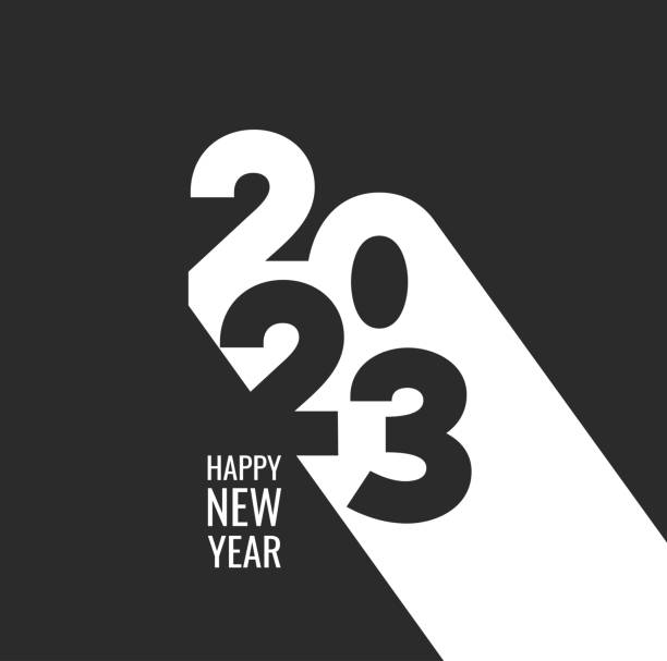 illustrations, cliparts, dessins animés et icônes de bonne année 2023 typographie moderne pour votre noël - voeux 2024