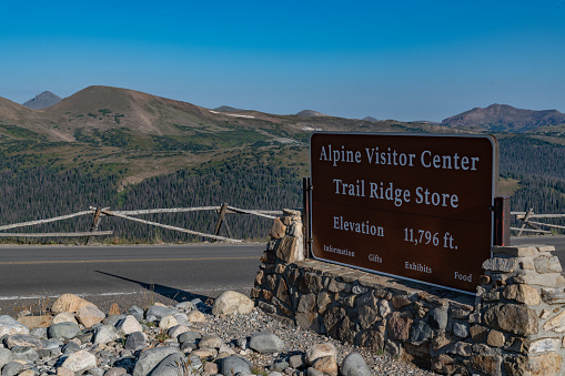 The top of Trailridge Road high in Rocky Mountain National Park, Colorado, USA