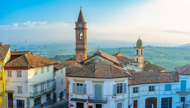 istock Govone village Cuneo Italy: winter panorama. Color image 1439297068