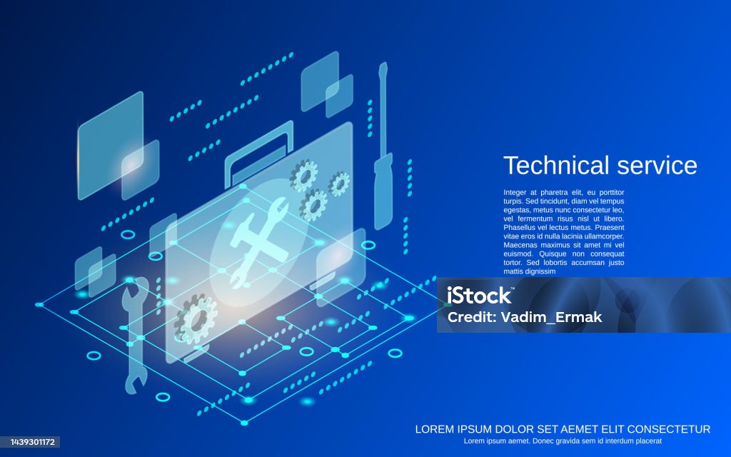 Service Tech Pattern Technical Service Vector Concept Stock Illustration - Download Image ...