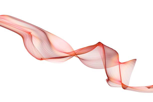 istock Abstract red band flowing against a white background 1439307652
