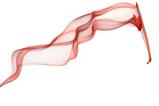 istock Abstract red band flowing against a white background 1439307679