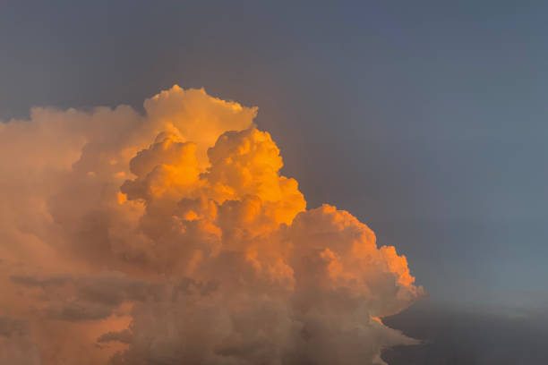 istock Beautiful dark blue sky with clouds background. Colorful sky with clouds during sunset. 1439312495