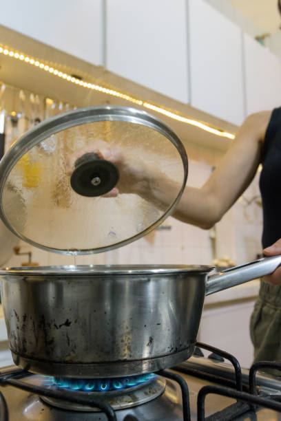 Girl preparing food at home