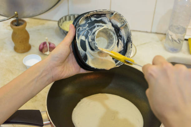 Girl preparing food at home