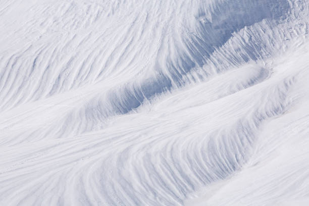 Abstract of beautiful patterns and ridges in the snow